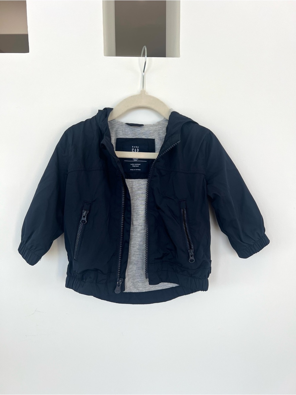 GAP Toddler Navy Hooded Jacket with Grey Liner